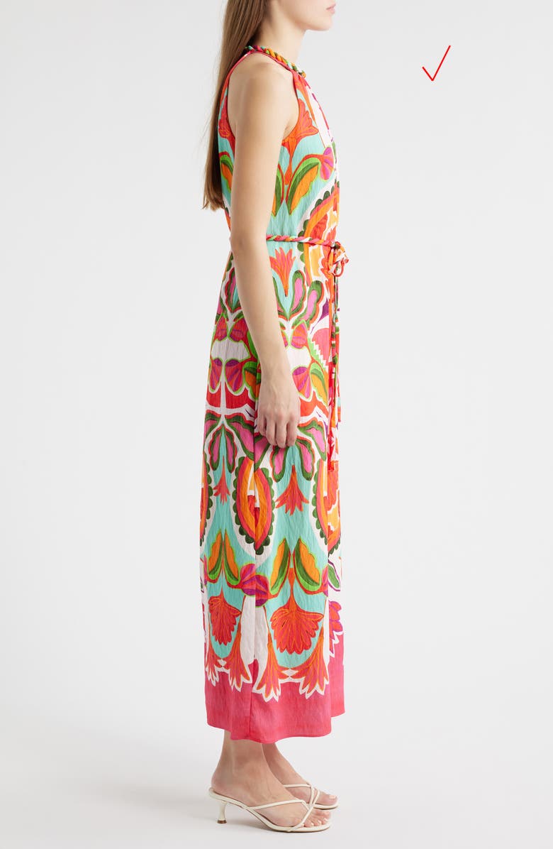 Vince Camuto Day Crepe Midi Dress, Alternate, color, Hot Pink