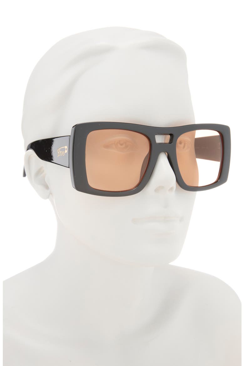 53mm Shield Sunglasses, Alternate, color, BLACK OPAQUE