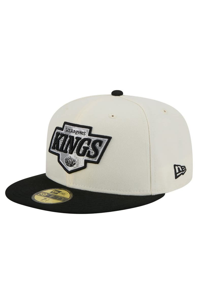 New Era Men's New Era White Los Angeles Kings Chrome Two-Toned 59FIFTY Fitted Hat, Main, color,
