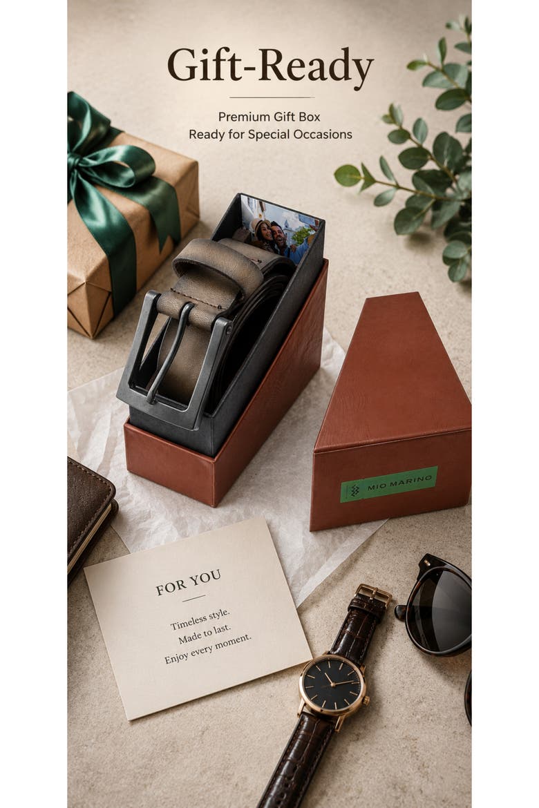 Full-Grain Leather Casual Jean Belt, Alternate, color, Walnut