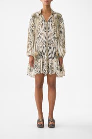 Camilla Long Sleeve Tiered Short Dress