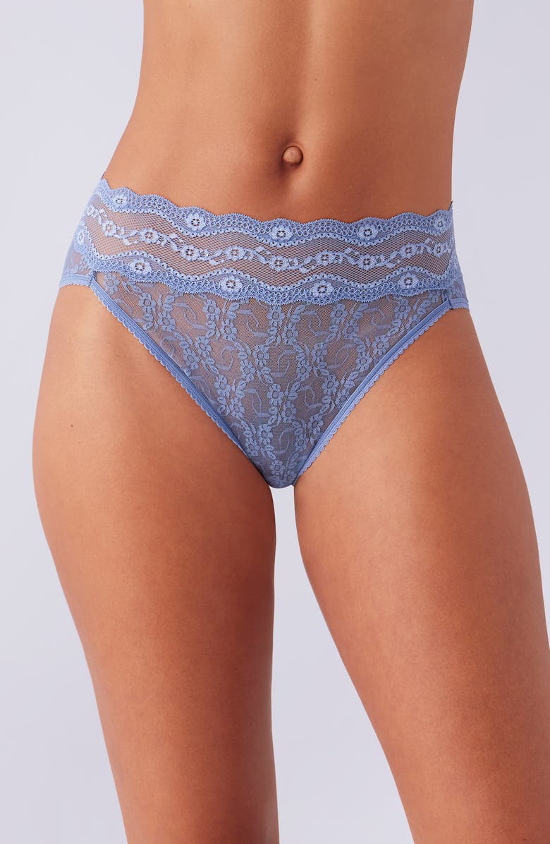 b.tempt'd by Wacoal Lace Kiss High Cut Panties, Main, color, Country Blue