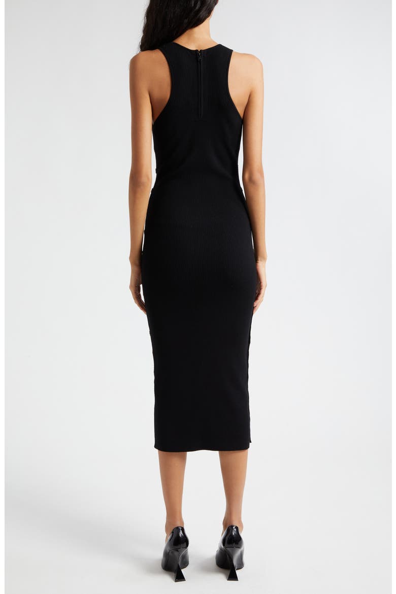 Lalita Side Snap Wool Blend Midi Dress, Alternate, color, BLACK