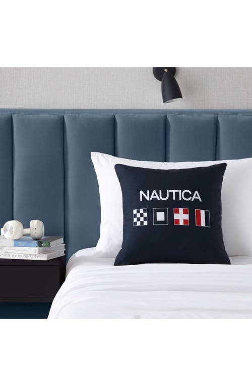 Nautica Flag Printed Decorative Pillow In Blue