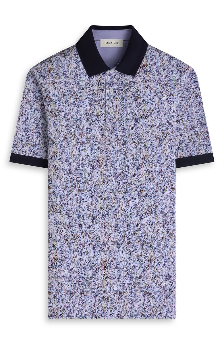 Bugatchi Vasco OoohCotton<sup>®</sup> Tropical Leaf Print Polo, Alternate, color, Iris