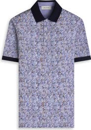 Bugatchi Vasco OoohCotton® Tropical Leaf Print Polo