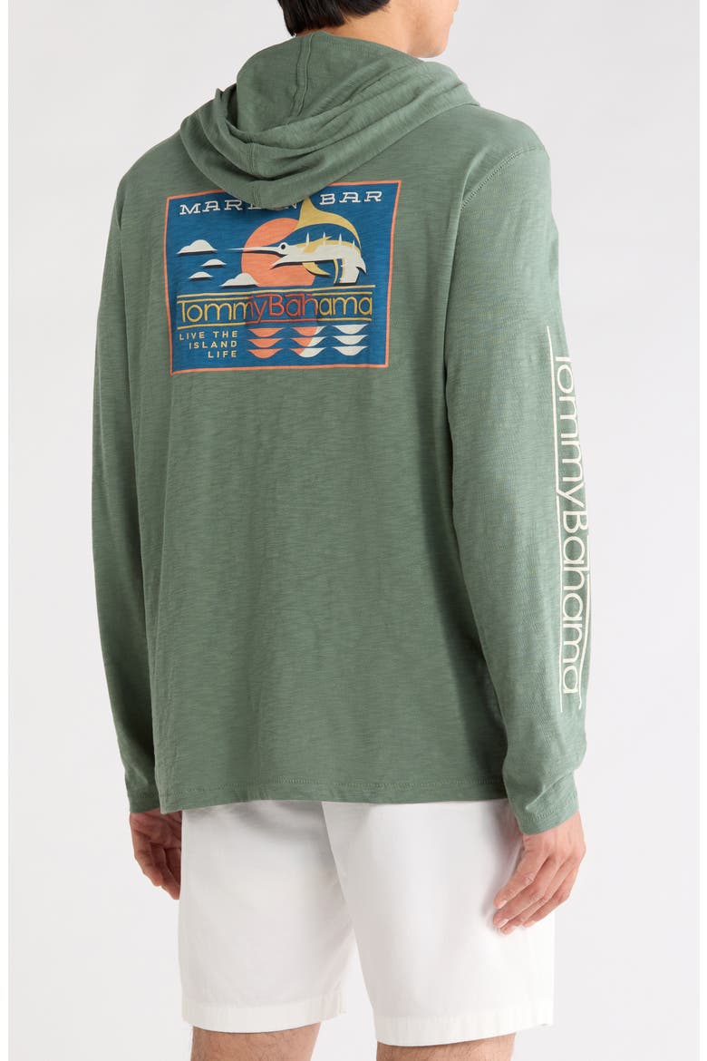 Marlin Bar Sunset Cotton Graphic Hoodie, Alternate, color, DK JADE
