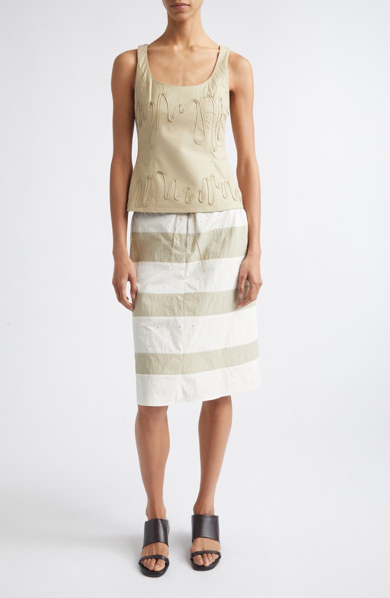 Paloma Wool Zurriola Stripe Crystal Embellished Skirt, Alternate, color, 620 - Ecru