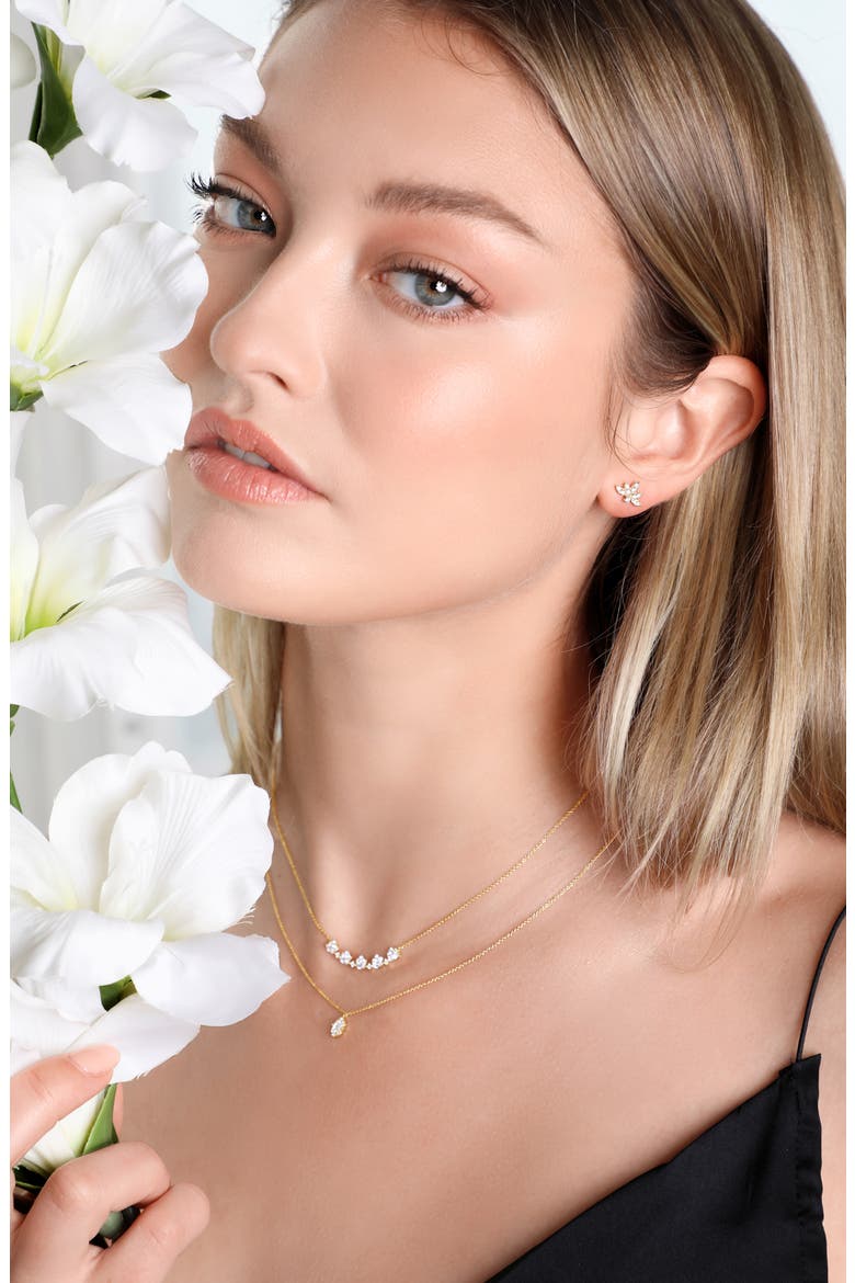 Getty Diamond Crown Cluster Pendant Necklace (Nordstrom Exclusive), Alternate, color, 18K YELLOW GOLD