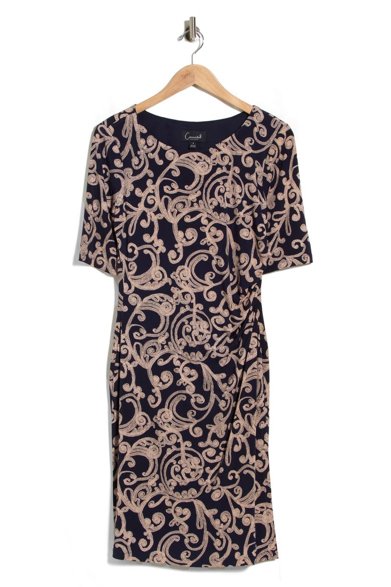 Ruched A-Line Dress, Alternate, color, INK