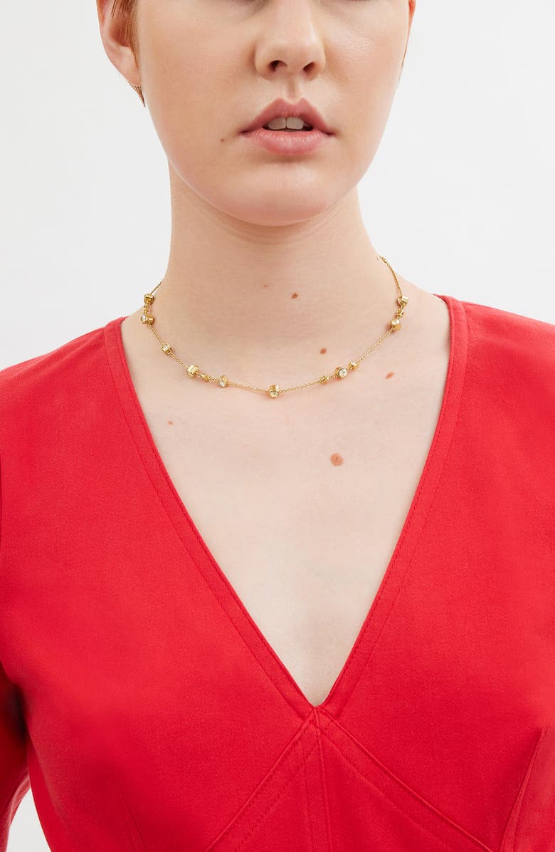 COACH Star, Heart & Mixed Crystal Station Necklace, Main, color,