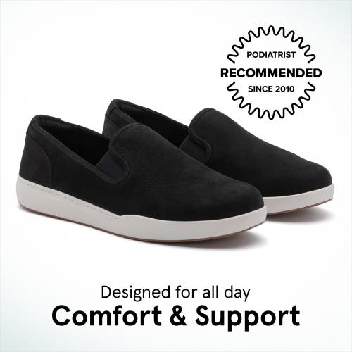 Abeo Encore Slip On In Black Leather - Regular