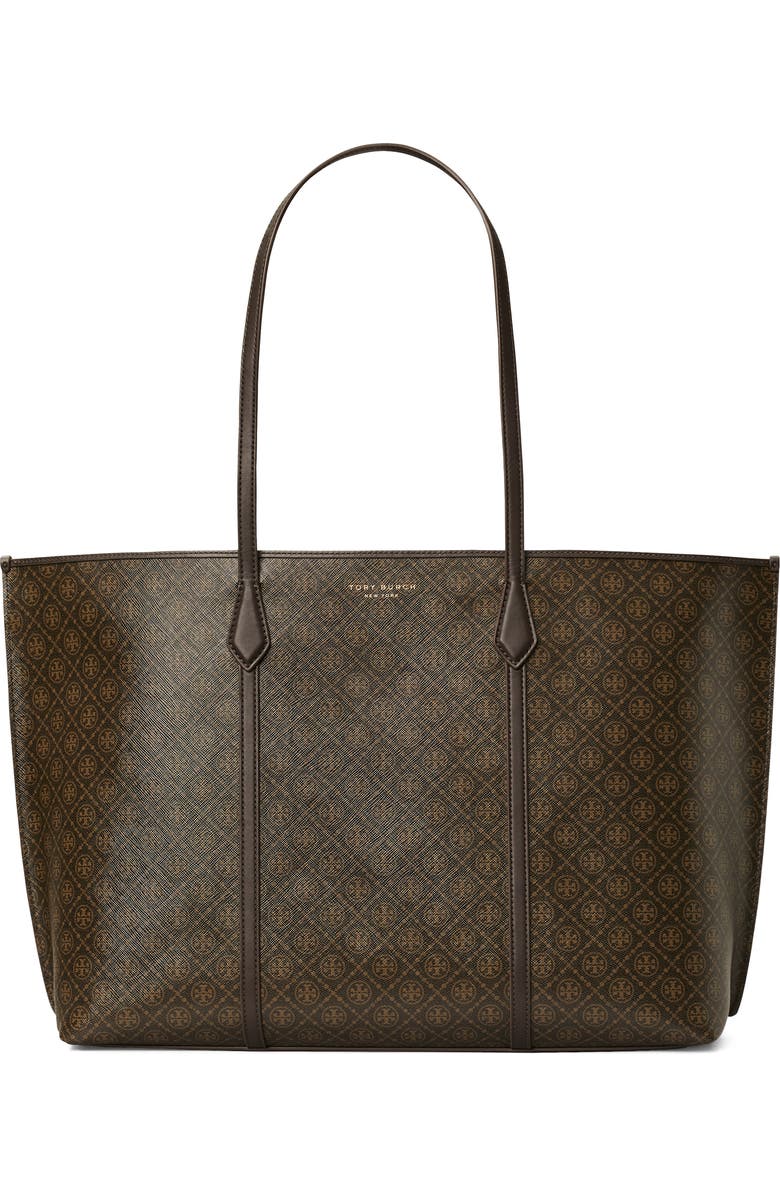 Tory Burch Perry Coated Canvas Tote, Main, color, French Press