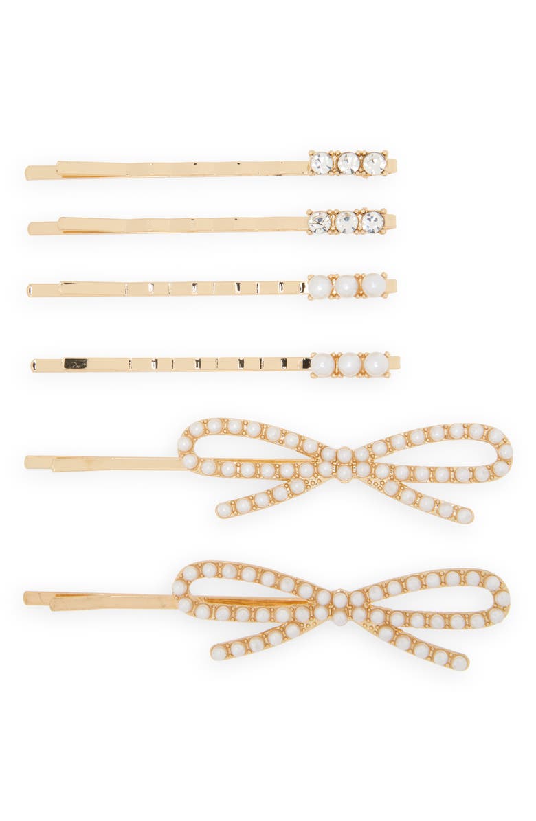 BP. Set of 6 Fancy Bobby Pins, Main, color, Ivory