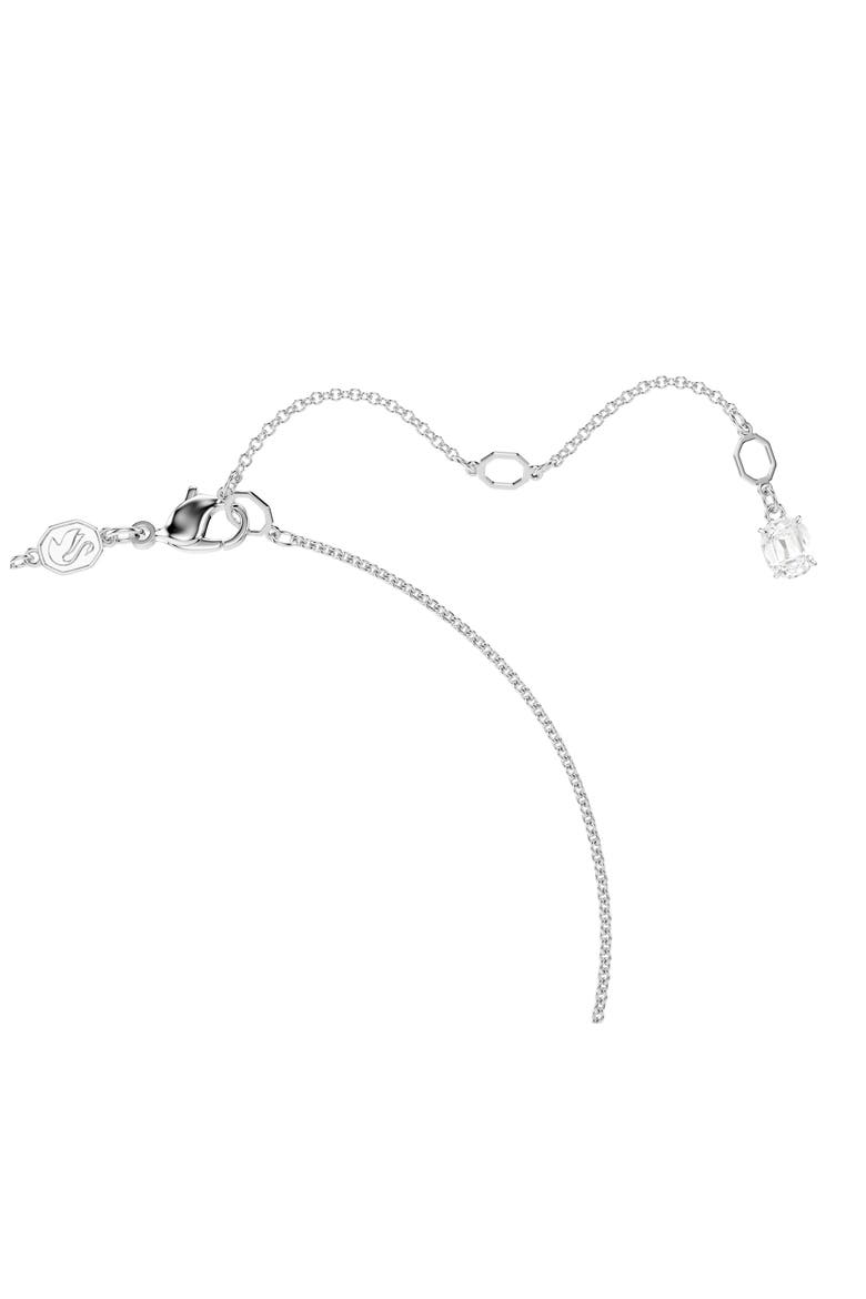 Pavé Crystal Heart Teddy Pendant Necklace, Alternate, color, AQUA/ SILVER