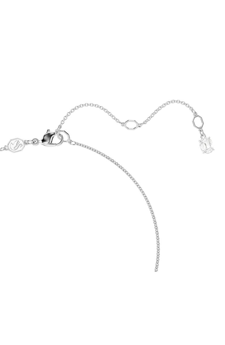 Swarovski Pavé Crystal Heart Teddy Pendant Necklace, Alternate, color, Aqua/ Silver