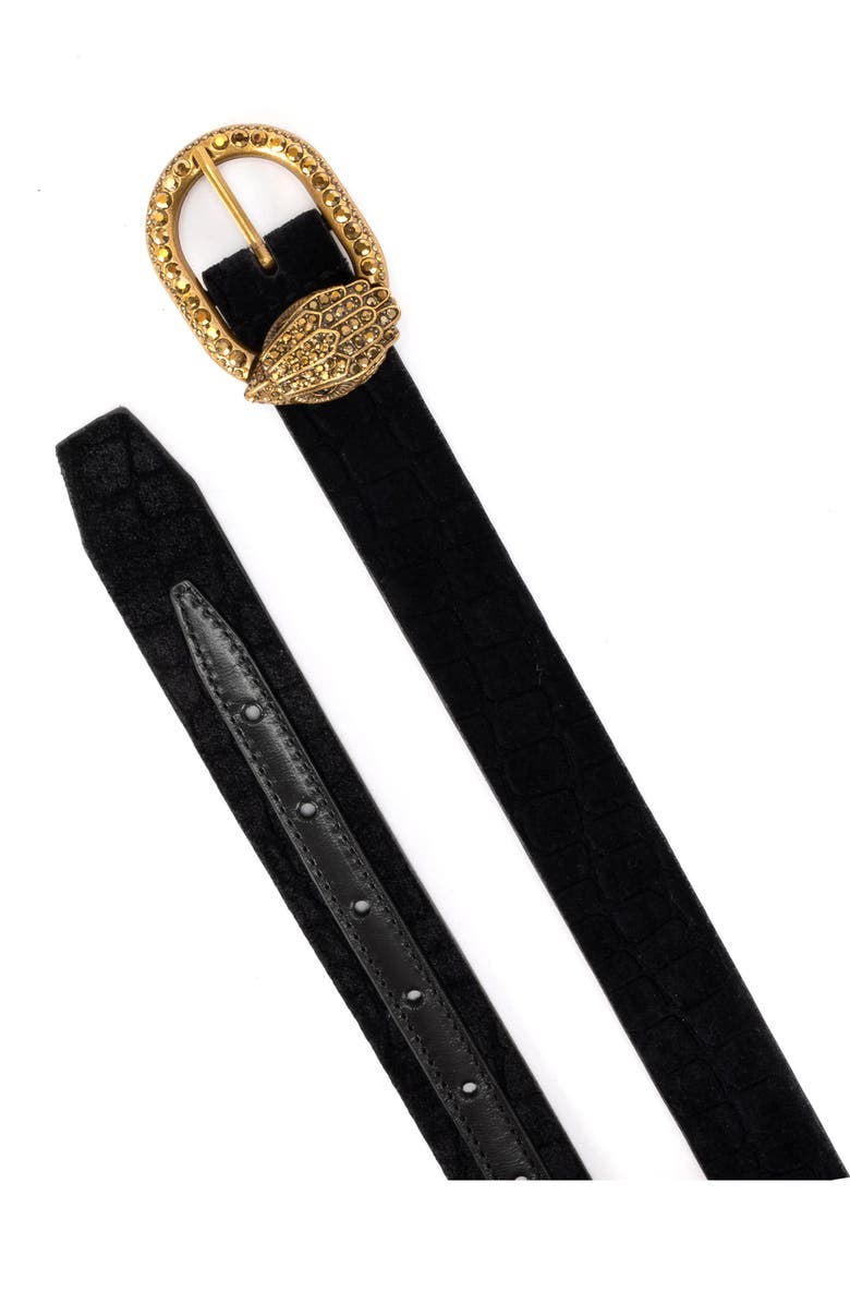 Kurt Geiger London Croc Embossed Velvet Belt, Alternate, color,
