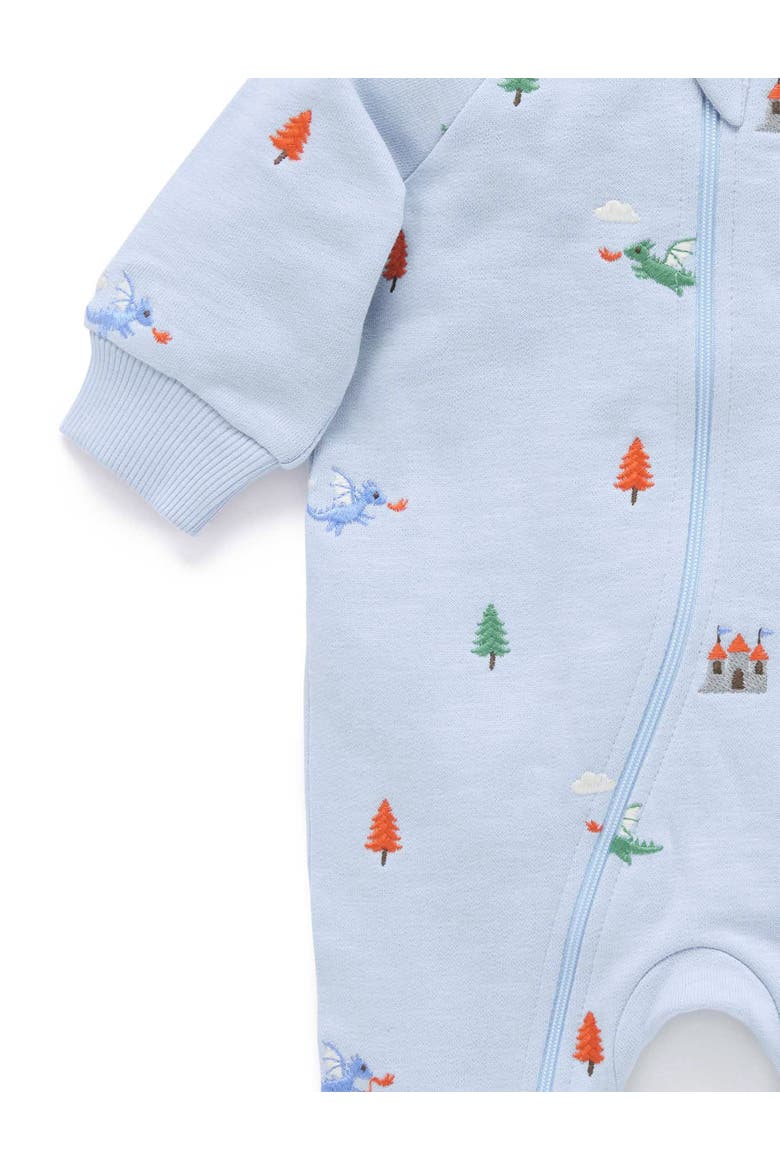 Embroidered Fleece Zip Baby Boy Footie, Alternate, color, Dragon Broderie