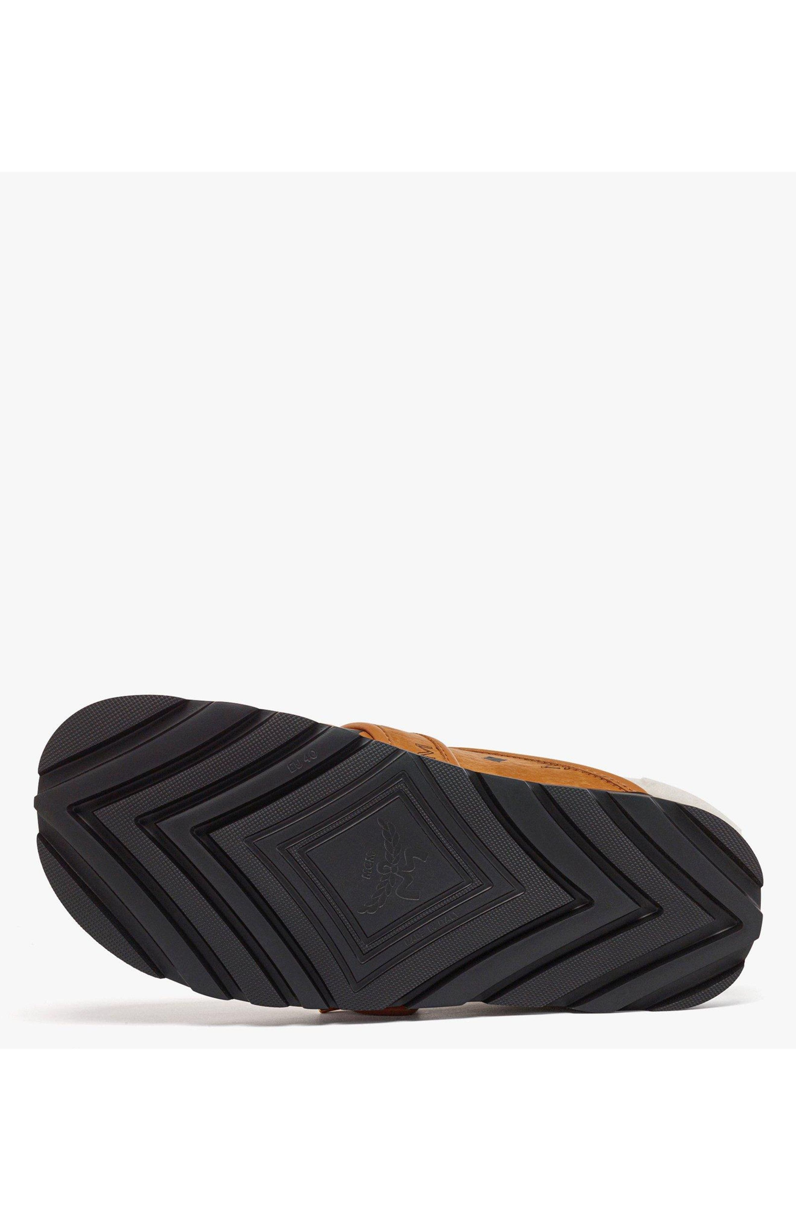 MCM Flat Mule in Visetos and Shearling, Alternate, color, 