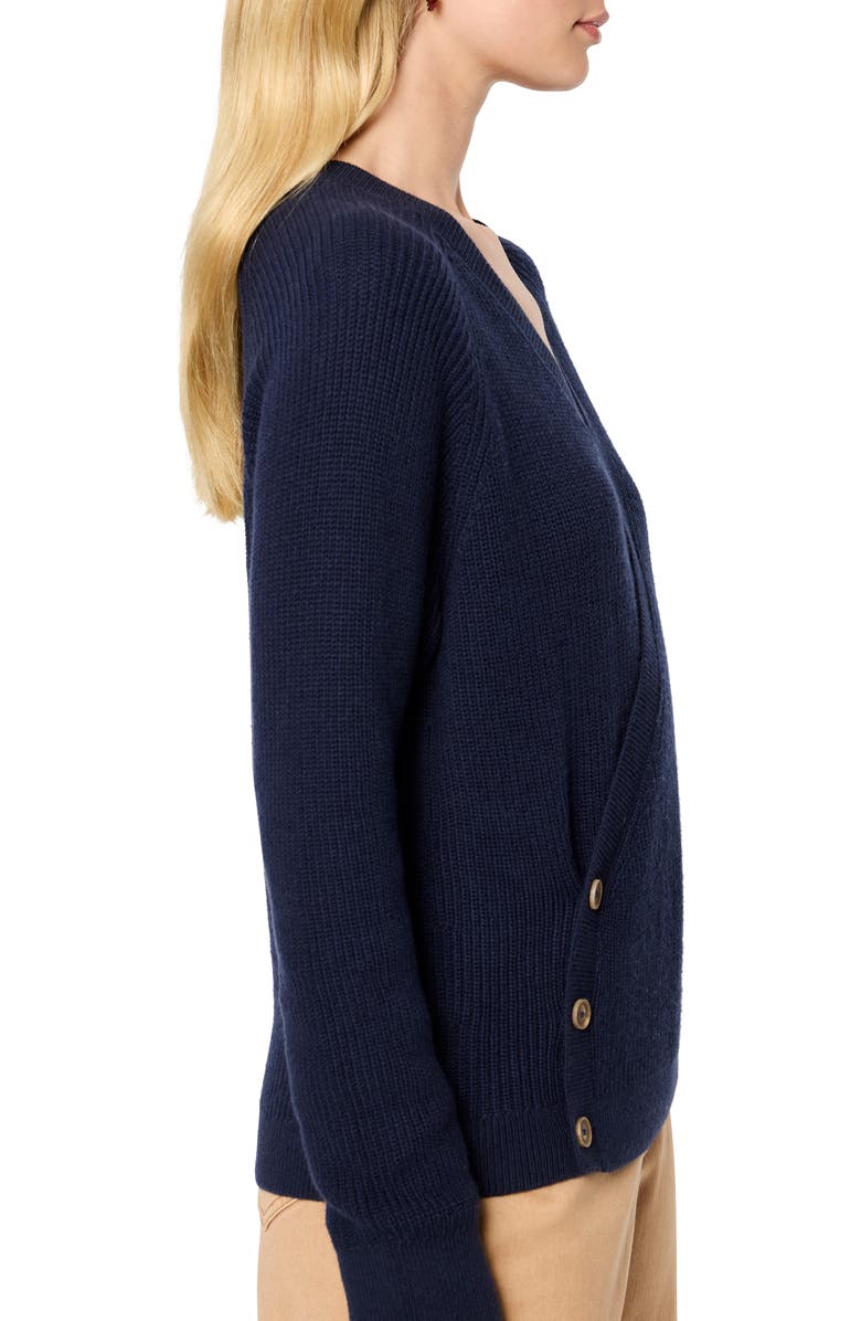 NIC+ZOE Shaker Stitch Faux Wrap Sweater, Alternate, color, Dark Indigo