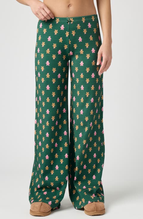 Rib Print Pants