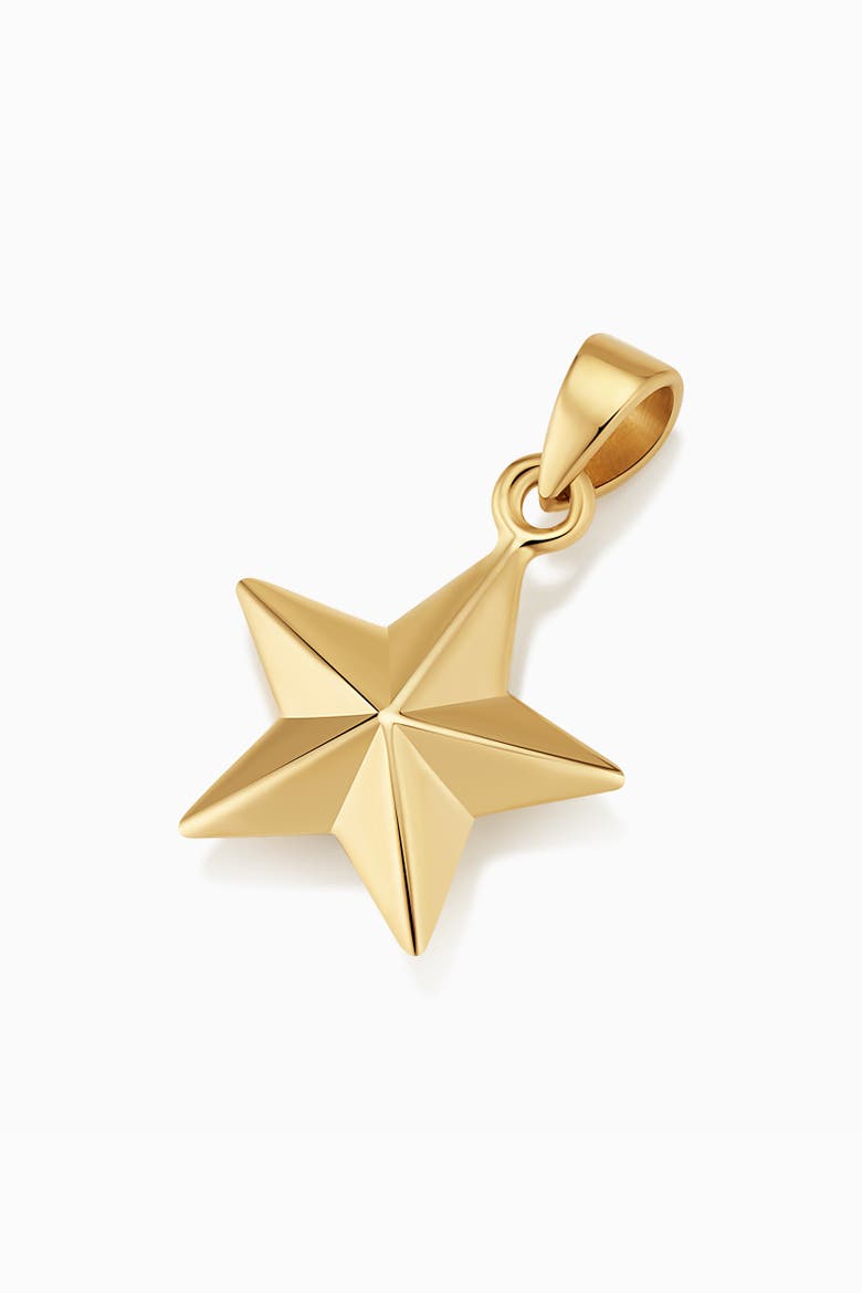 14K Gold Street Star Pendant Charm, Alternate, color, Yellow Gold