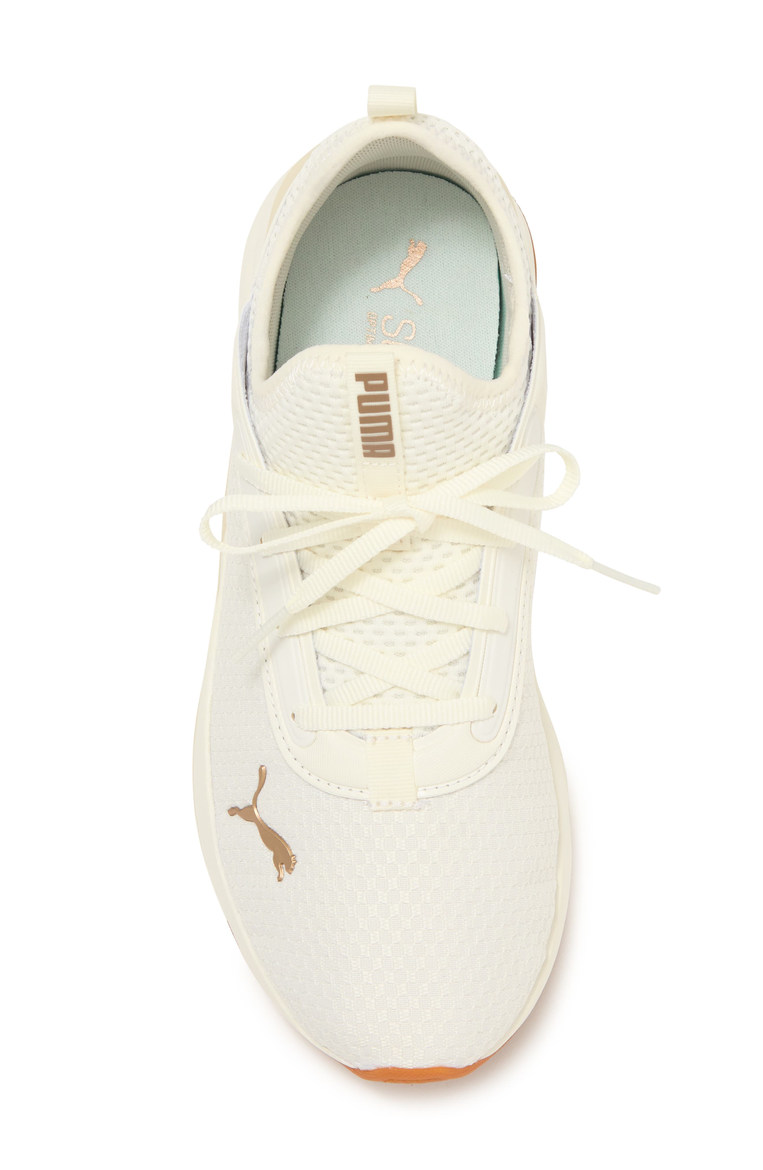 PUMA Softride Ruby Luxe Sneaker, Alternate, color, Warm White-Puma Gold