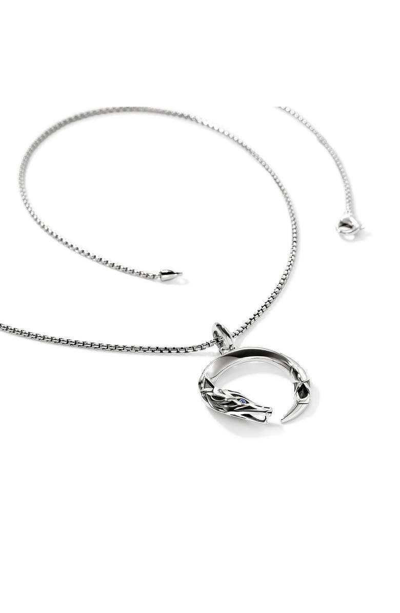 John Hardy Naga Pendant Necklace, Sterling Silver, Blue Sapphire, Alternate, color, Silver/Blue Saphire