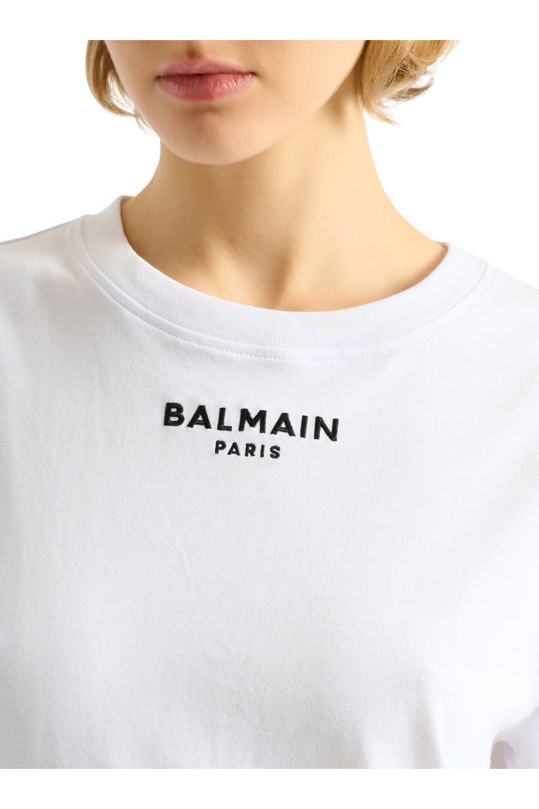 Embroidered Balmain Paris T-shirt, Alternate, color, white