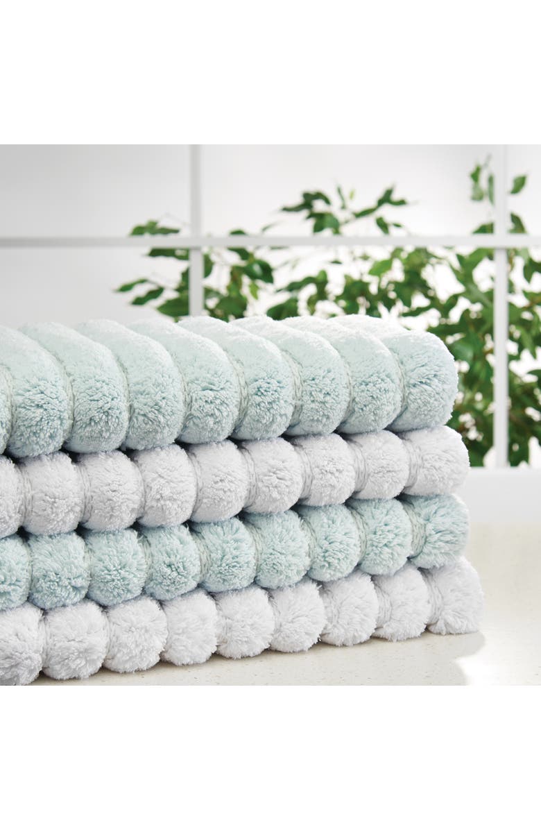 mDesign Cotton Spa Mat Rug for Bathroom, Varied Sizes, Set of 3 - Water Blue, Alternate, color, 