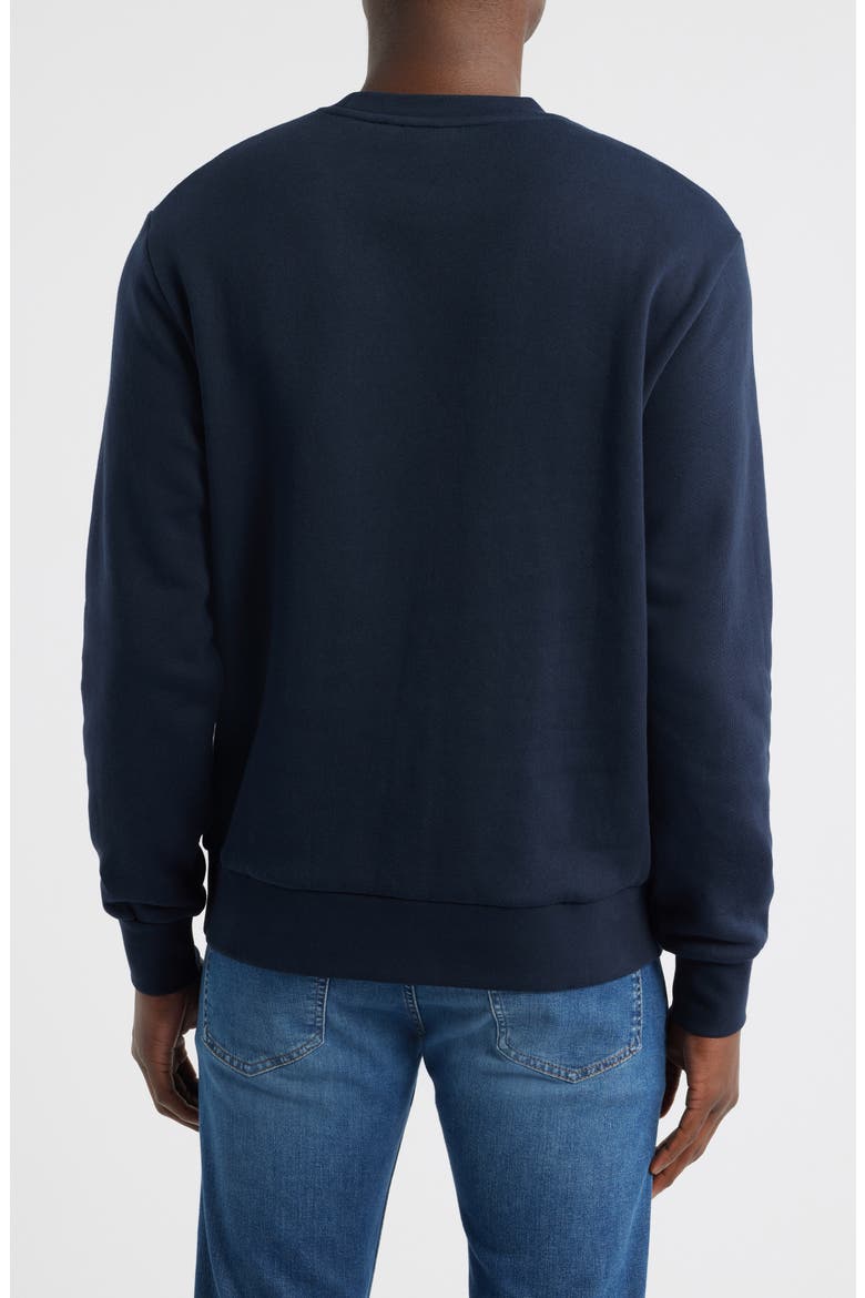 Soleri Abstract Graphic Cotton Fleece Crewneck Sweatshirt, Alternate, color, DARK BLUE