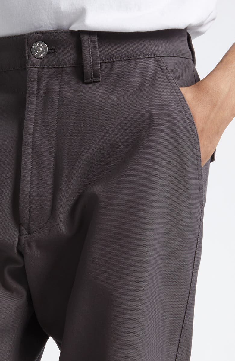 Stone Island Straight Leg Cotton Twill Pants, Alternate, color, Charcoal