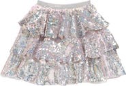 Lola + The Boys Sparkle Tiered Mini Skirt