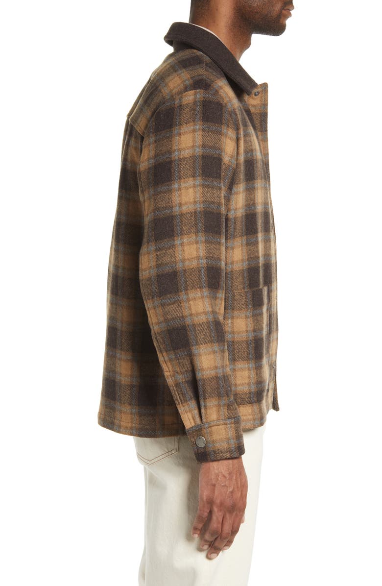 A.P.C. New Emile Plaid Wool Blend Shirt Jacket, Alternate, color, 