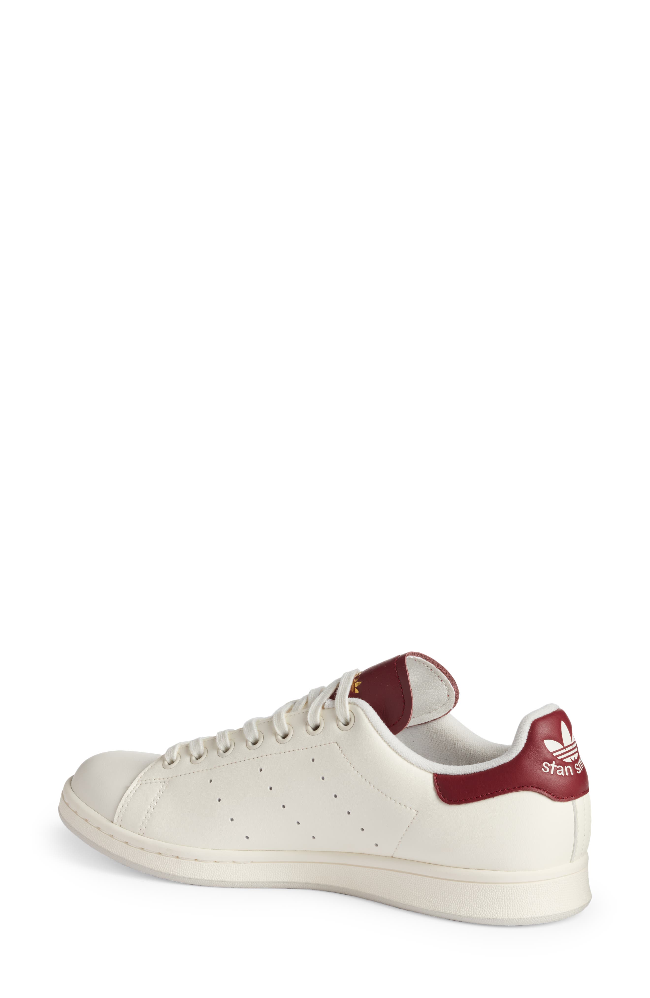 Stan Smith Sneaker, Alternate, color, OFF WHITE/ GREY/ BURGUNDY