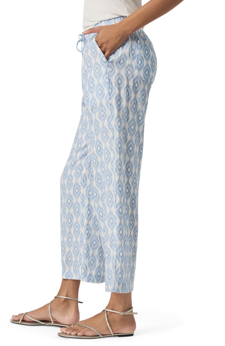 Splendid Angie Ikat Print Linen Crop Wide Leg Pants, Alternate, color, 
