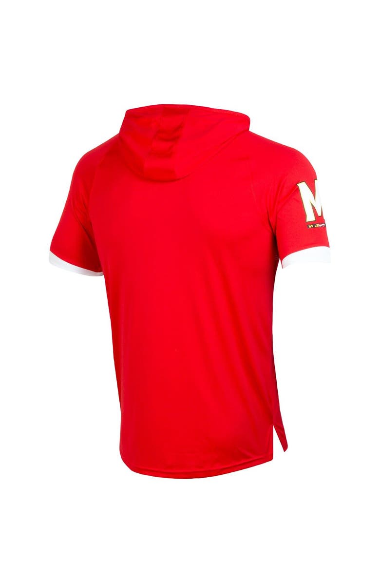 Under Armour Men's Under Armour Red Maryland Terrapins On-Court Basketball Shooting Hoodie Raglan Performance T-Shirt, Alternate, color, 