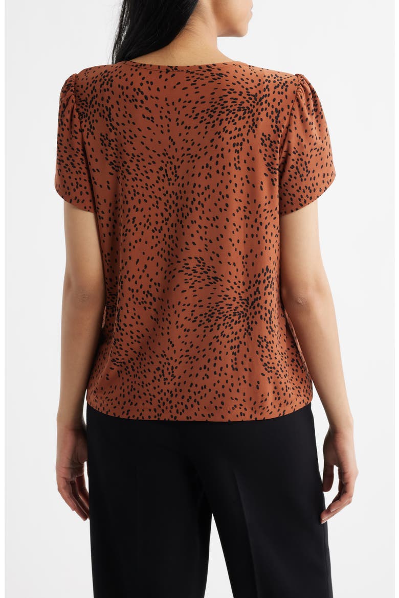 Animal Spot Tulip Sleeve Top, Alternate, color, CEDAR SPICE/ ANNE BLACK