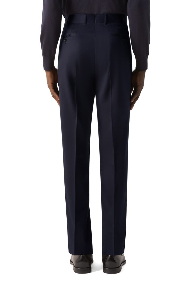 Straight Leg Wool Trousers, Alternate, color, NAVY BLUE
