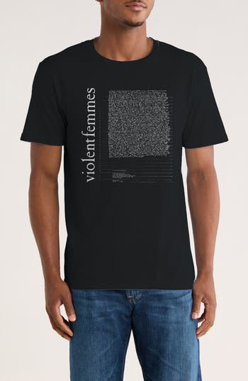Monster Digital Violent Femmes Tour Lyrics Graphic T-shirt In Black