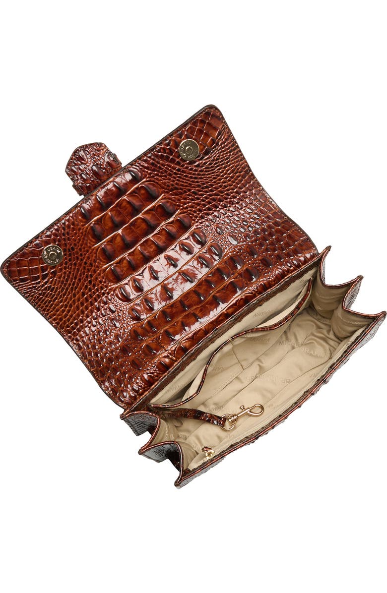Brahmin Small Hallie Croc Embossed Leather Top Handle Bag, Alternate, color,