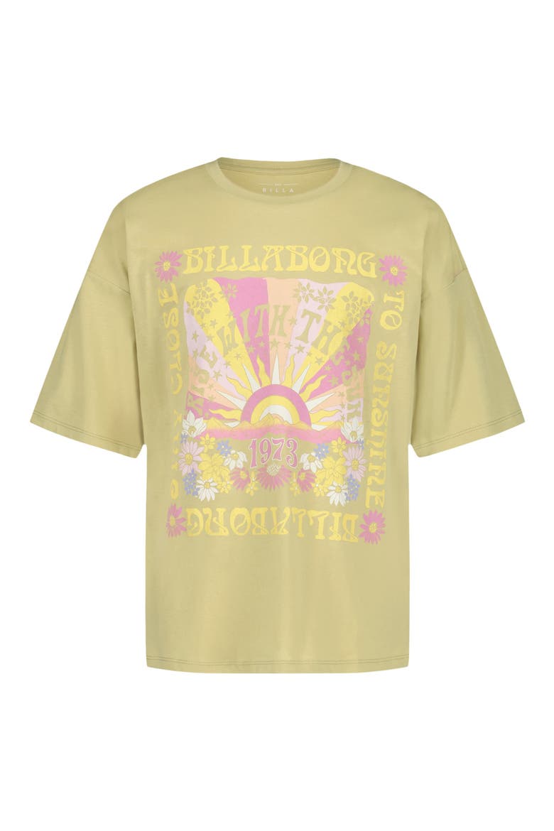 Kids' Sunshine Oversize Cotton Graphic T-Shirt, Main, color, SAGE GREEN