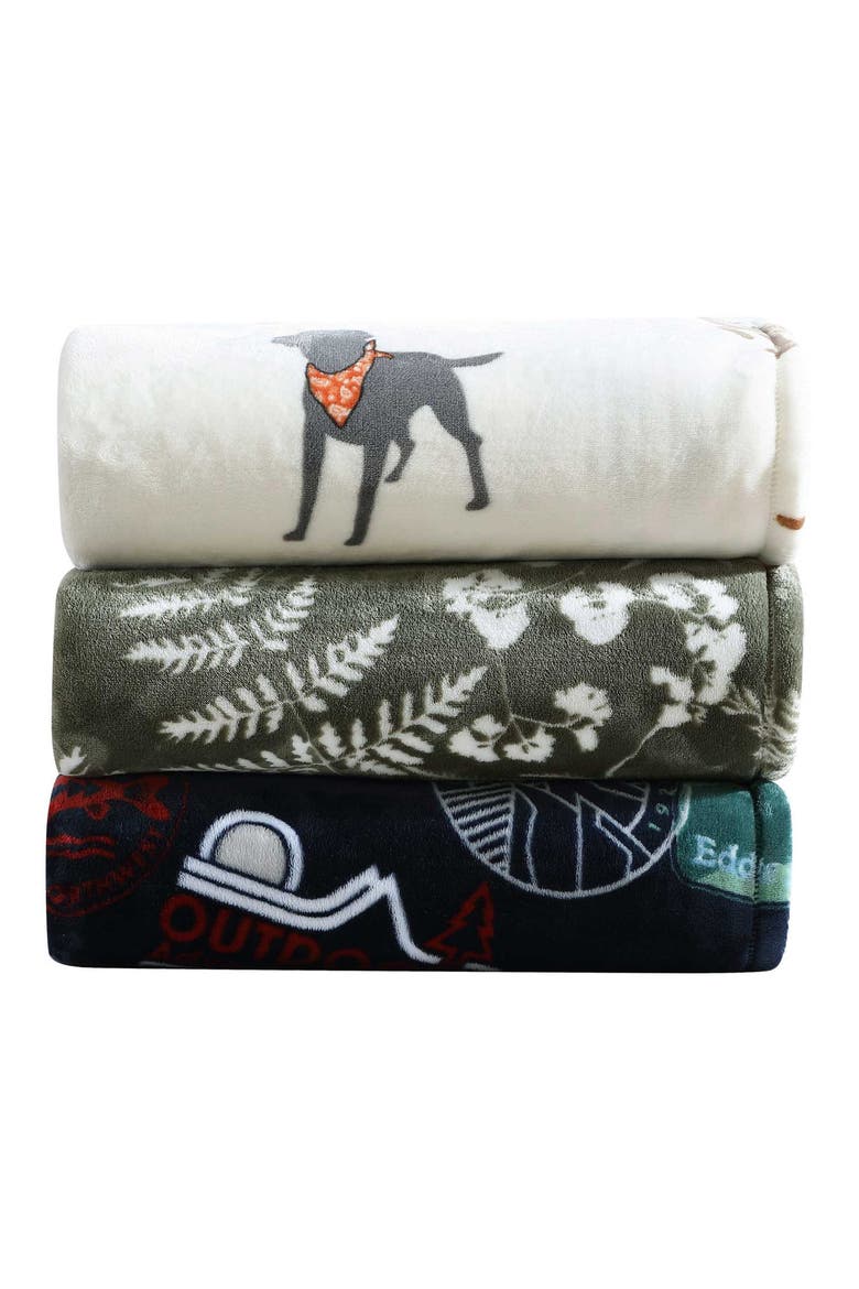 Fern Garden Plush Throw Blanket, Alternate, color, GREEN