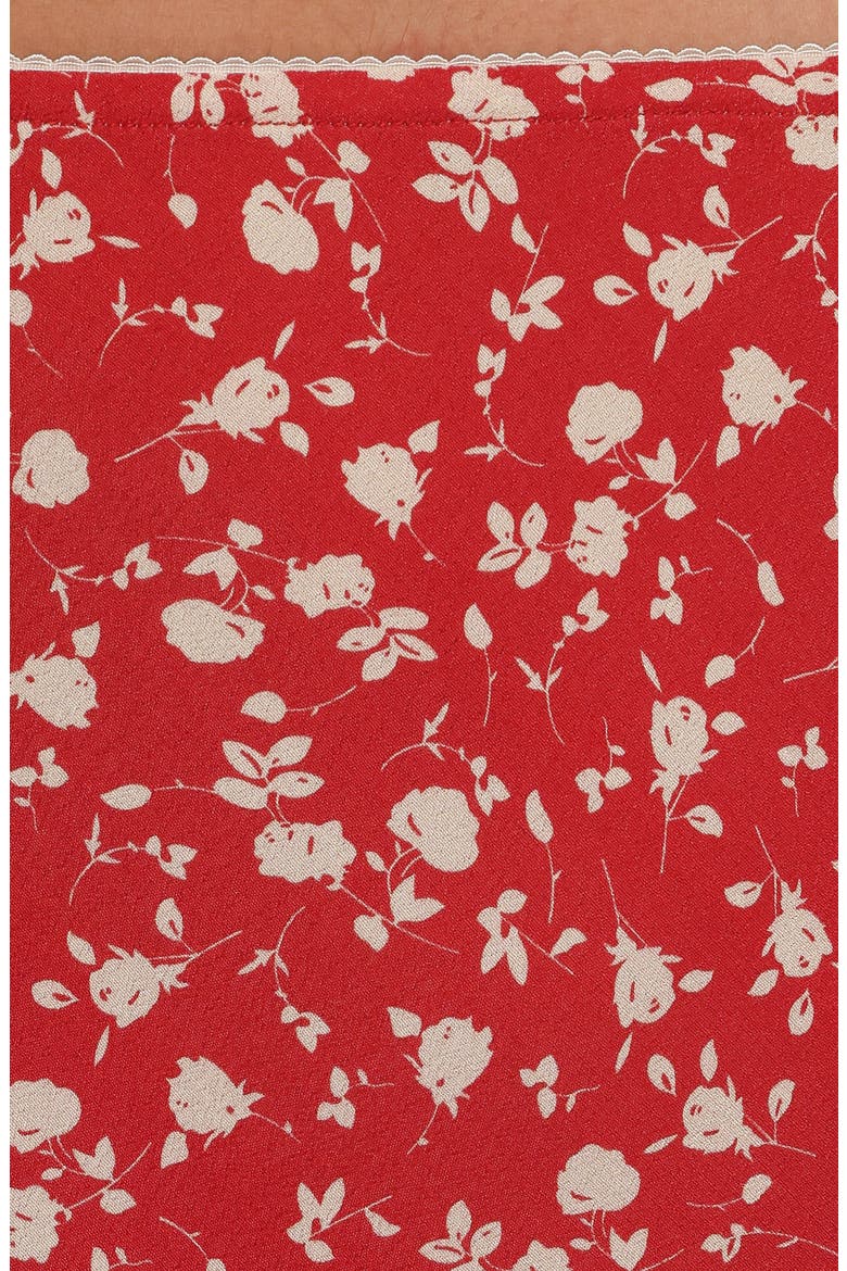 Zoella Floral Smocked Peplum Top, Alternate, color, RED FLORAL