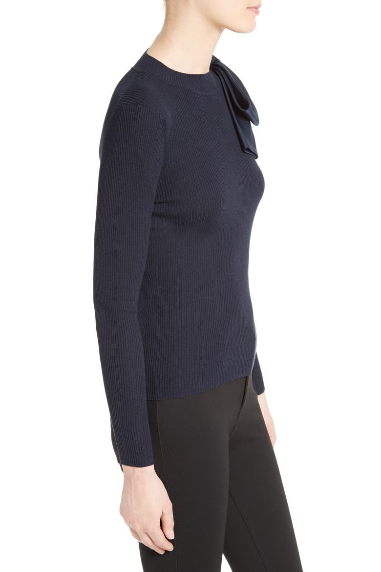 Nehru Rib Knit Jumper, Alternate, color, DARK BLUE