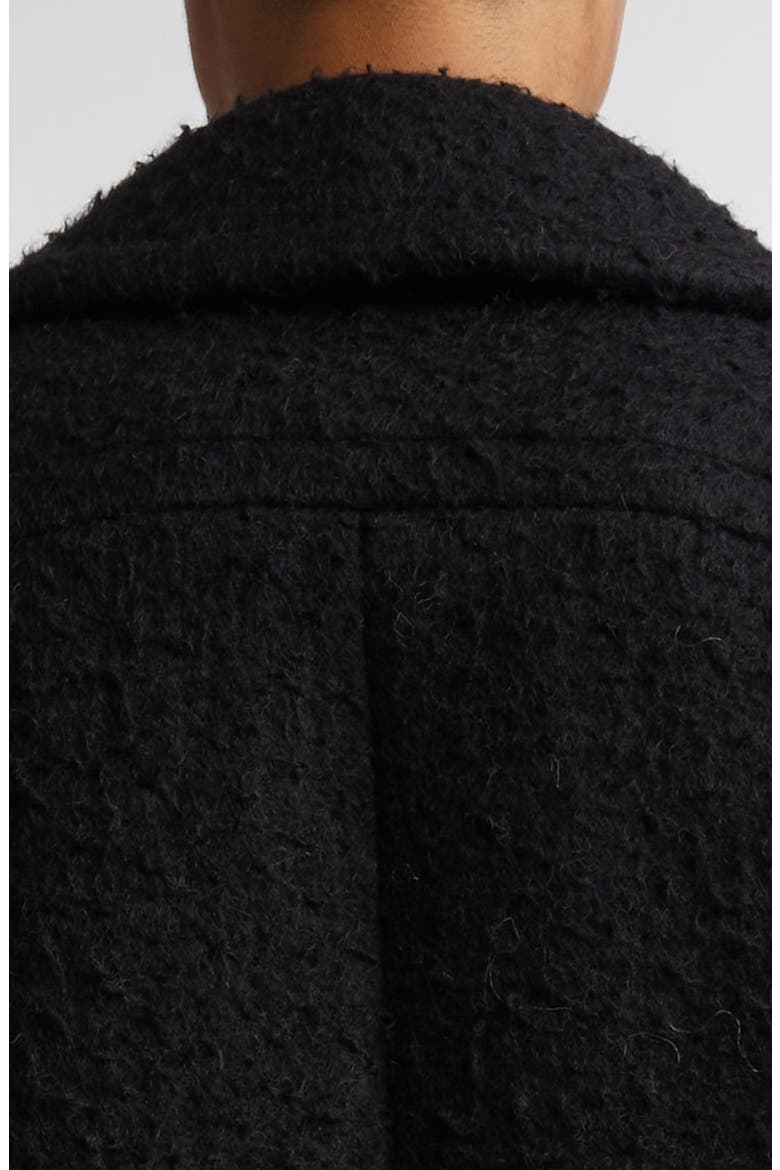 Longline Bouclé Coat, Alternate, color, BLACK
