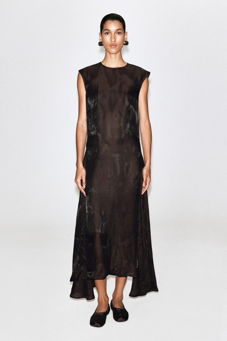Animal-jacquard Midi Dress, Alternate, color, BROWN / ANIMAL PRINT