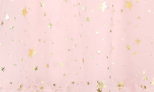 Zunie Foil Star Mesh Overlay Party Dress In Pink
