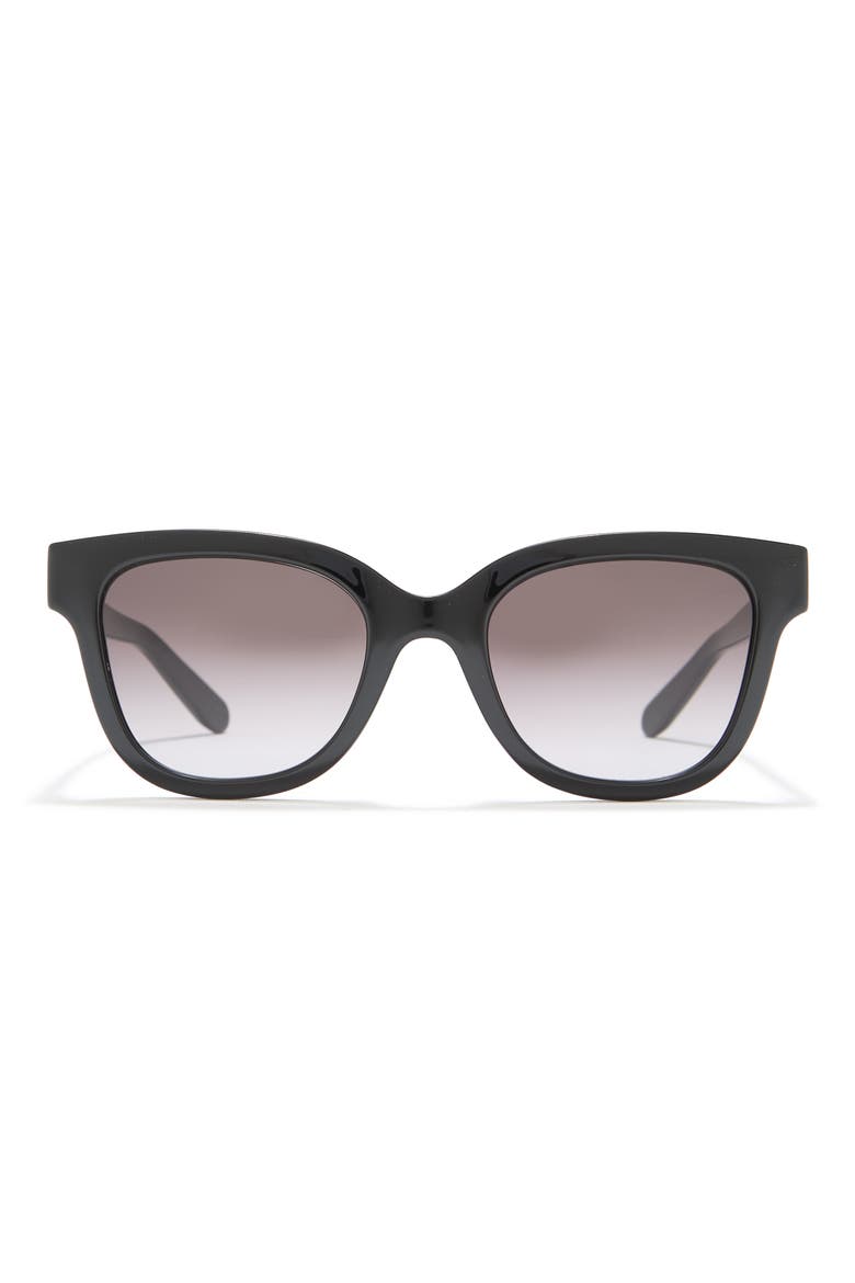 52mm Rectangle Sunglasses, Main, color, BLACK
