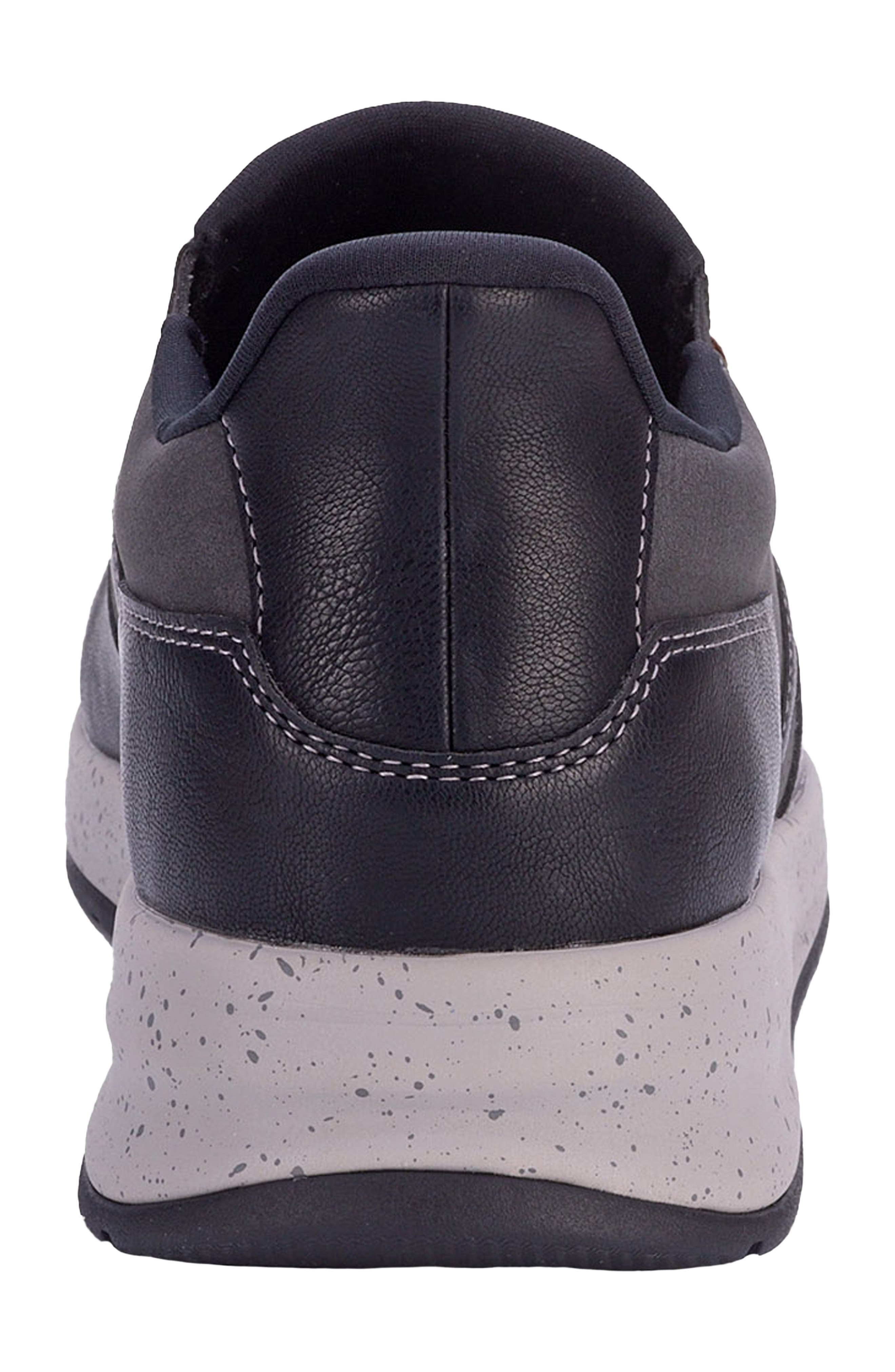 Caleb Faux Leather Slip On Sneaker, Alternate, color, BLACK NUBUCK